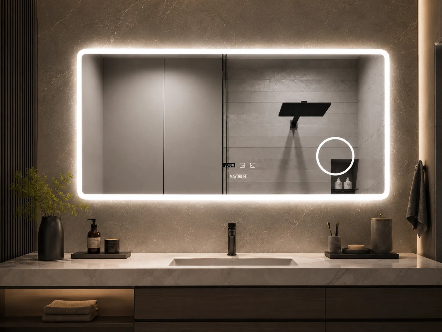 ESPEJO LED RECTANGULAR 120 X 60 MAYORLED